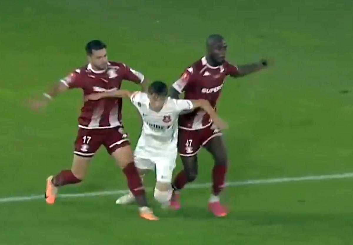 Final încins la Sibiu » Hermannstadt a cerut penalty la ultima fază, după ce Braun și Pănoiu l-au „strivit” pe Oroian: „Contact evident!”
