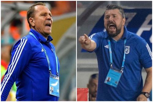 După meci a avut loc un moment rar întâlnit, Paul Răducan (55 de ani) și Florin Drăgan (43 de ani), antrenorul principal și antrenorul secund al oltenilor, vorbeau despre meci în același timp.