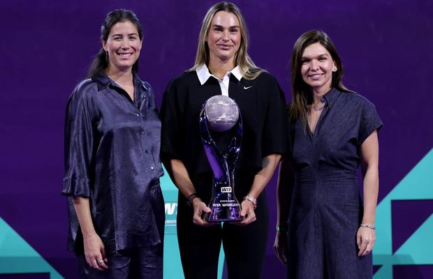 Simona Halep, momentul serii la Turneul Campioanelor, alături de Aryna Sabalenka și Garbine Muguruza