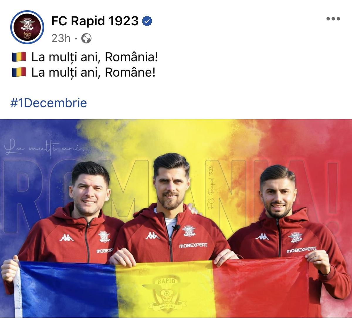 Ignore pentru Ziua Națională a României » Care e singurul club din Liga 1 care n-a transmis niciun mesaj