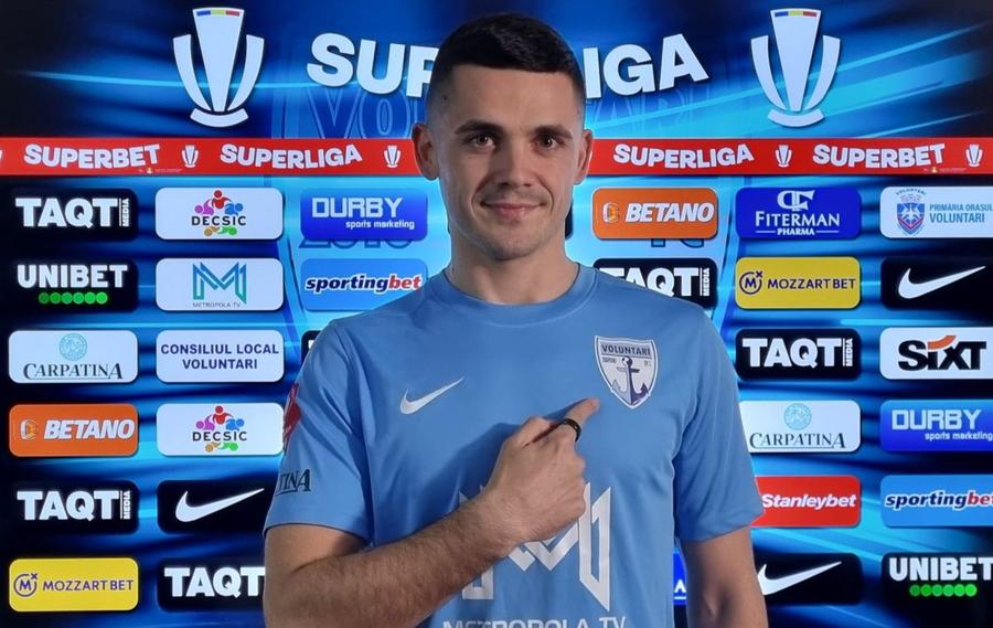 Andrei Dumiter a fost prezentat de FC Voluntari / Sursă foto: Facebook A treia plecare de la FCSB » Contract pe trei ani și jumătate + mesajul noului club