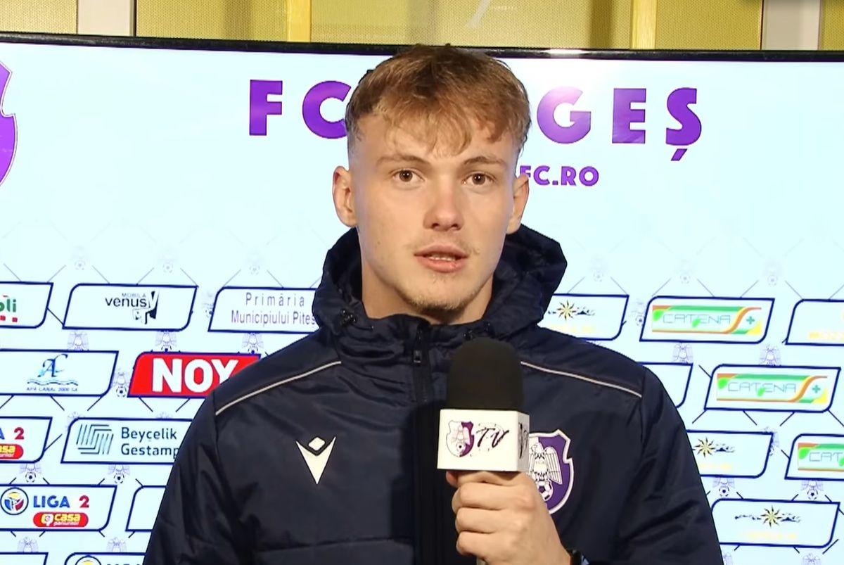 Andrei Bucur, portarul greu încercat al lui FC Argeș: două operații la genunchi la 21 de ani