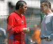 Gigi Becali și Gică Hagi, fin și naș, patron și antrenor, la antrenamentul Stelei