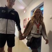 Andreea Bălan și Victor Cornea la meciul de Cupa David România - Bulgaria