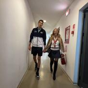 Andreea Bălan și Victor Cornea la meciul de Cupa David România - Bulgaria