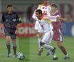 Meciul amical dintre câștigătoarea supercupei Europei, Galatasaray Istanbul și Rapid Bucuresti, încheiat la egalitate, 1-1. În imagine, arbitrul Constantin Zotta, Gică Hagi și Daniel Isăilă