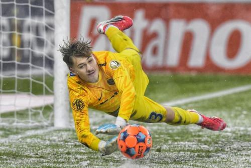 Matei Popa, 18 ani, a apărat în premieră la FCSB, în meciul cu Csikszereda din Superliga, etapa a 24-a, câștigat cu 1-0 de roș-albaștri, foto: Cristi Preda (GSP.ro)