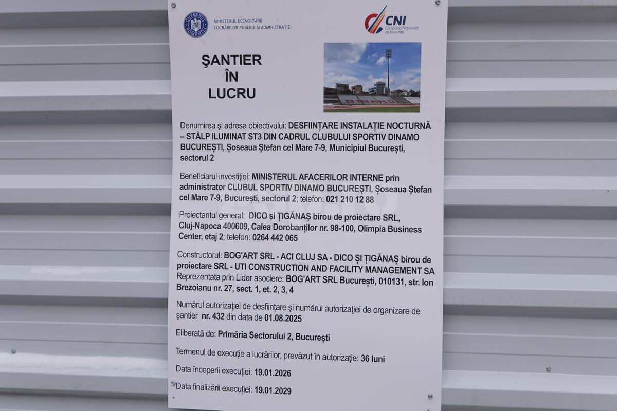 Se lucrează într-un ritm uluitor la Stadionul Dinamo: arena din Ștefan cel Mare este deja 50% demolată » GSP a intrat pe șantier