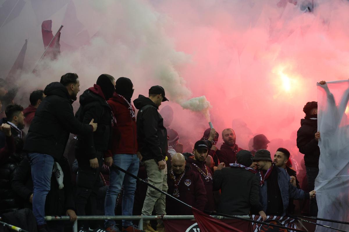 Scenografia suporterilor de la Rapid în meciul cu FCSB