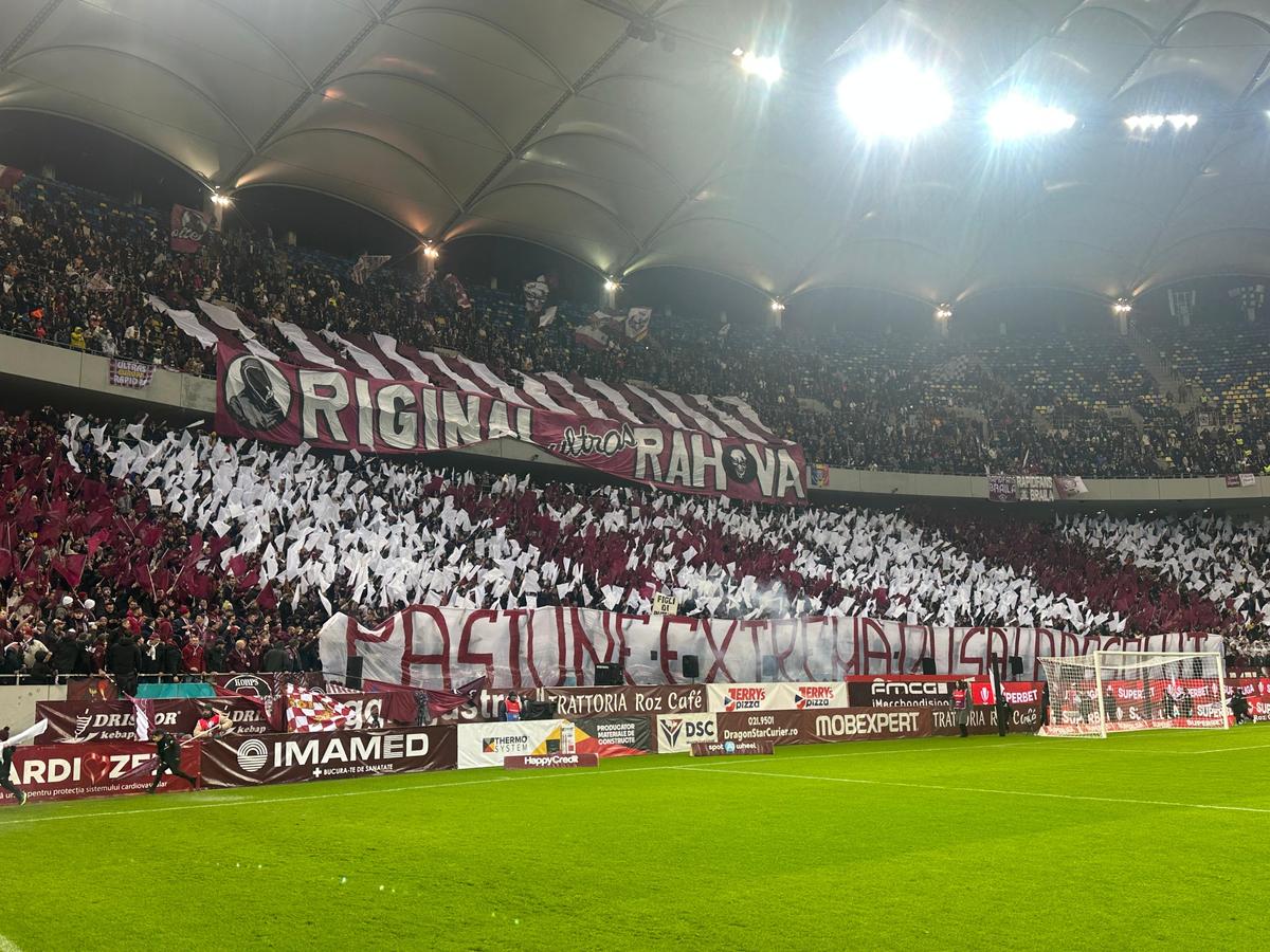 Scenografia suporterilor de la Rapid în meciul cu FCSB