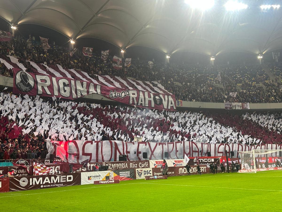 Scenografia suporterilor de la Rapid în meciul cu FCSB