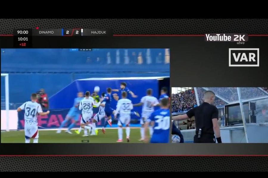 Intrarea lui Galesic asupra portarului Lucic Haos la derby-ul dintre Dinamo Zagreb și Hajduk Split