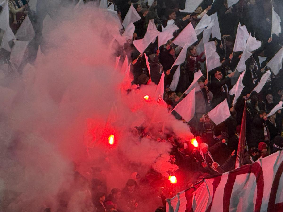 Scenografia suporterilor de la Rapid în meciul cu FCSB