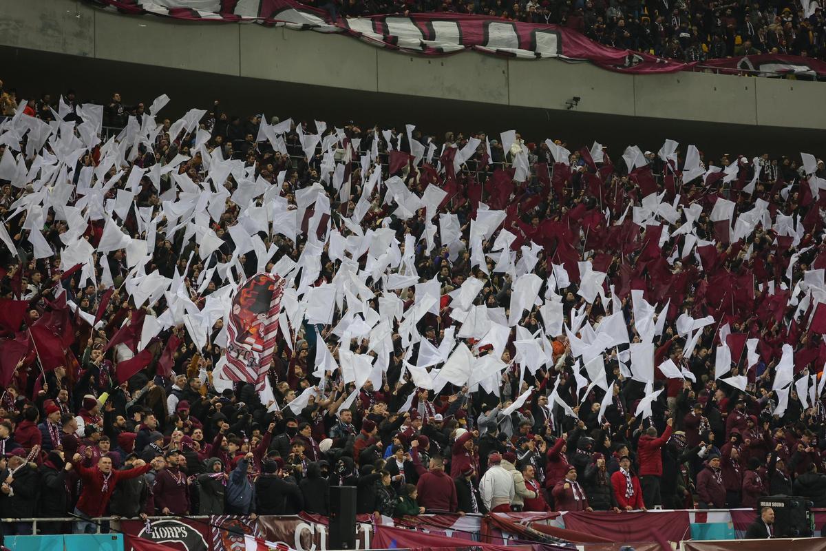 Scenografia suporterilor de la Rapid în meciul cu FCSB