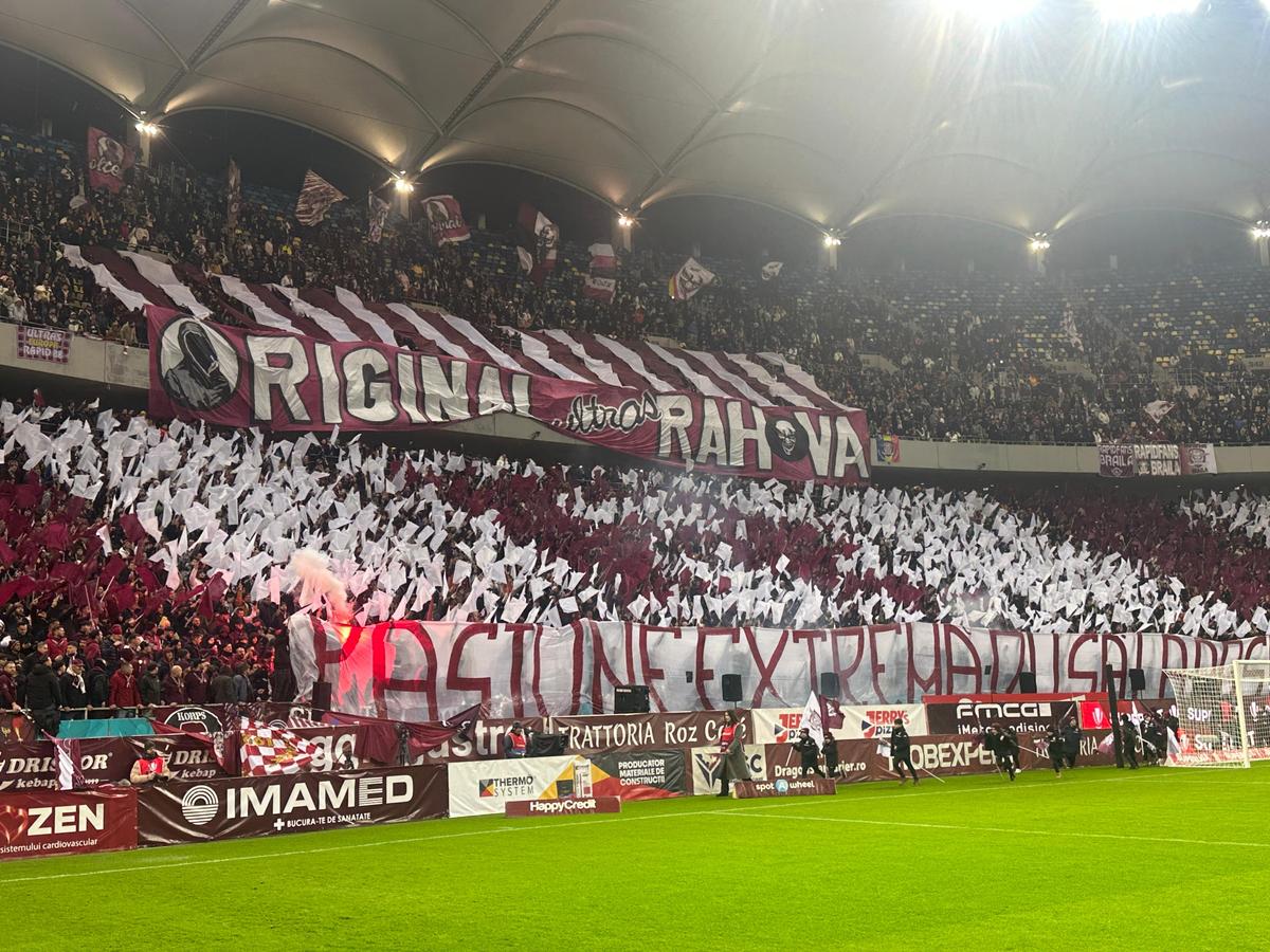 Scenografia suporterilor de la Rapid în meciul cu FCSB
