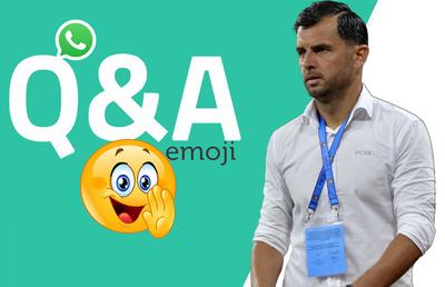 WhatsApp Q&A » Nicolae Dică intră în provocarea GSP: cum răspunde cu un emoticon la întrebări și afirmații inedite