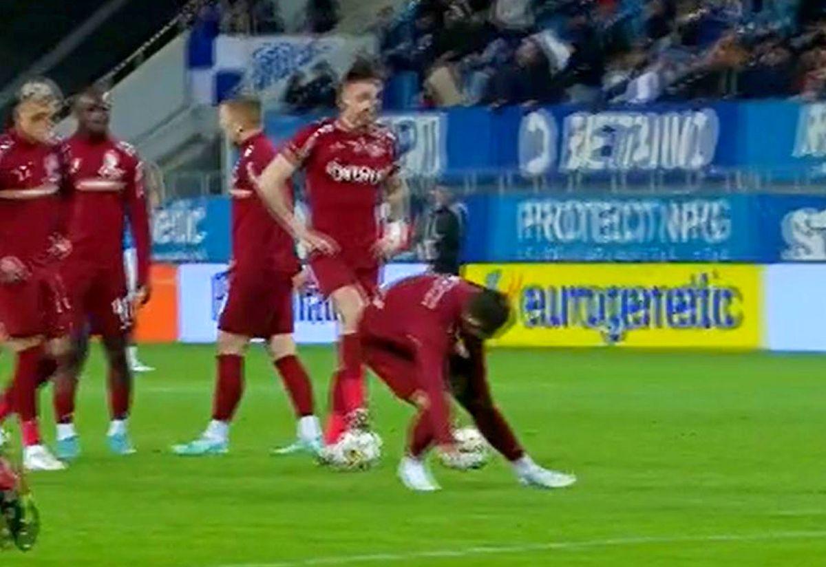 Deac, sperietură înainte de CS Universitatea Craiova - CFR Cluj / FOTO: Capturi TV @Digi Sport 1
