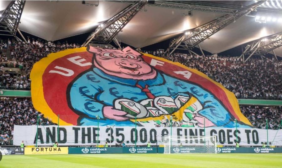 Ultrașii Legiei Varșovia au atacat deseori forul de la Nyon. Și amenzile nu au fost deloc mici / Foto: Facebook Scandal în The Guardian! UEFA, acuzată că intimidează un club pentru o scandare! Ripostă oficială: „Suntem din Bergen și cântăm ce vrem!