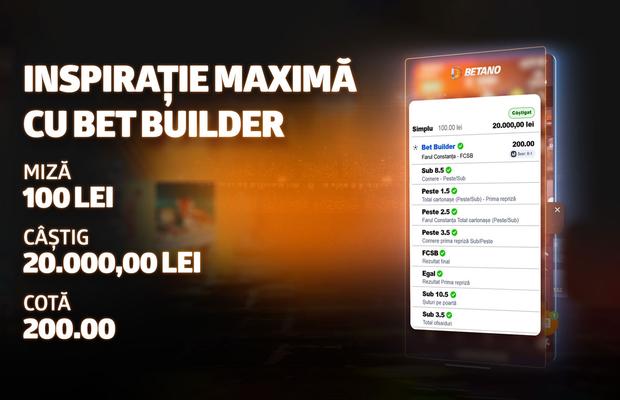 Inspirație maximă cu Bet Builder la Farul – FCSB pe o cotă cumulată de 200
