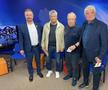 Dan Bobuțan (primarul din Huneadoara), alături de Ovidiu Ioanițoaia, Mircea Lucescu și Ioan Andone