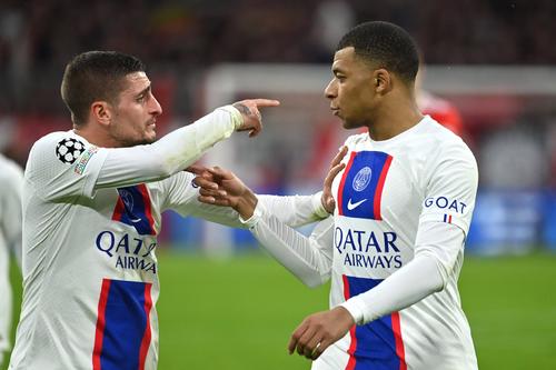Marco Verratti, stânga, și Kylian Mbappe, foto: Imago