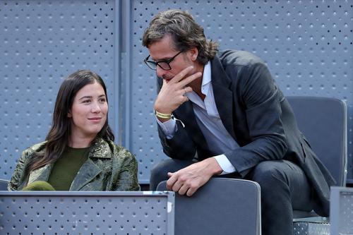 Garbine Muguruza alături de Feliciano Lopez în tribunele de la Caja Magica FOTO Guliver/GettyImages