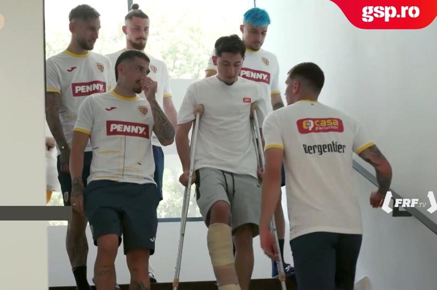 Olimpiu Moruțan, în cantonamentul echipei naționale, foto: captură FRF TV Gest de suflet la națională » Edi Iordănescu a luat al 27-lea jucător în Germania. FRF confirmă: „Tricolor-surpriză la Euro”
