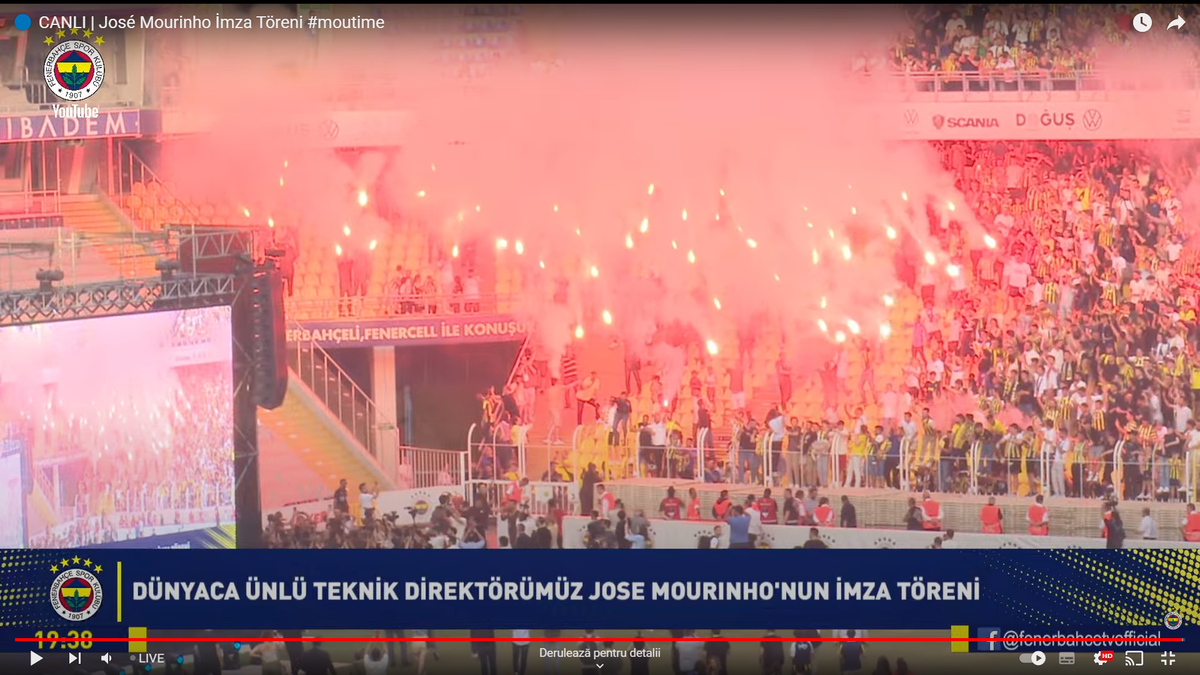 Sosirea și prezentarea lui Mourinho drept noul antrenor al lui Fenerbahce