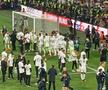 Fotbaliștii de la Real Madrid s-au bucurat pe teren alături de familie și suporteri. Foto: GSP.ro
