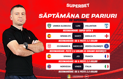 Începe săptămâna de pariuri! Află care sunt recomandările din SuperSocial
