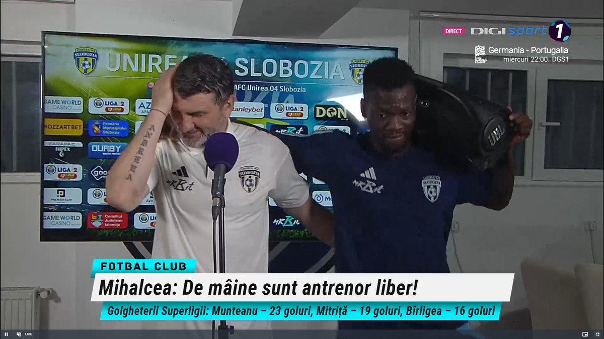 Adrian Mihalcea, întrerupt de jucători la flash interviu