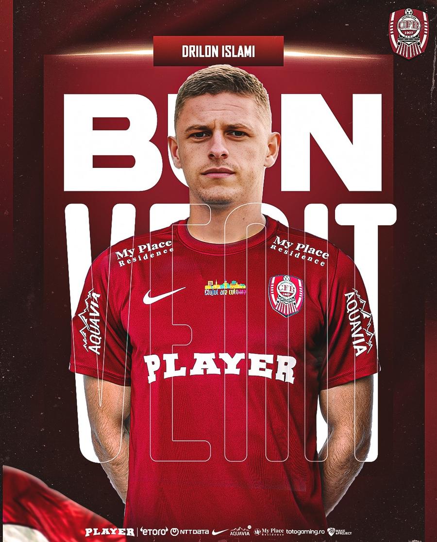 Drilon Islami, noul jucător al lui CFR Cluj CFR Cluj a perfectat al doilea transfer al verii » Dan Petrescu și-a adus „închizător”
