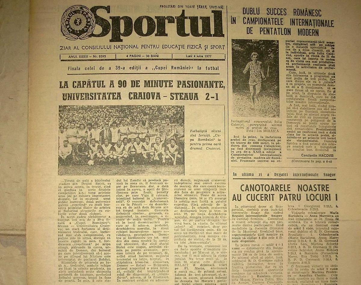 RETRO GSP. 43 de ani de când Craiova cucerea prima Cupă, la finalul unui sezon plin de scandaluri și de meciuri suspecte
