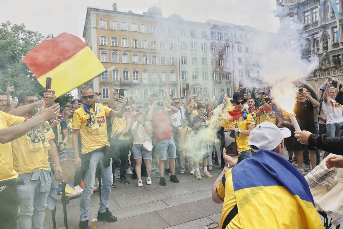 Fanii români fac spectacol la Munchen / România - Olanda, 02.07.2024