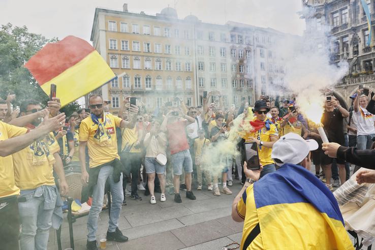 Fanii români fac spectacol la Munchen înaintea meciului cu Olanda / Foto: Cristian Preda (GSP.ro)