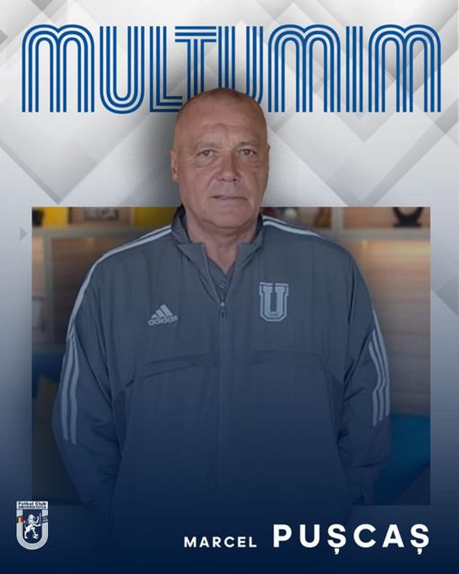 Marcel Pușcaș a plecat de la FCU Craiova, foto: Facebook Fotbal Club Universitatea 1948 Despărțire neașteptată la FCU Craiova! A plecat după 5 ani: „Am făcut ce-am putut”
