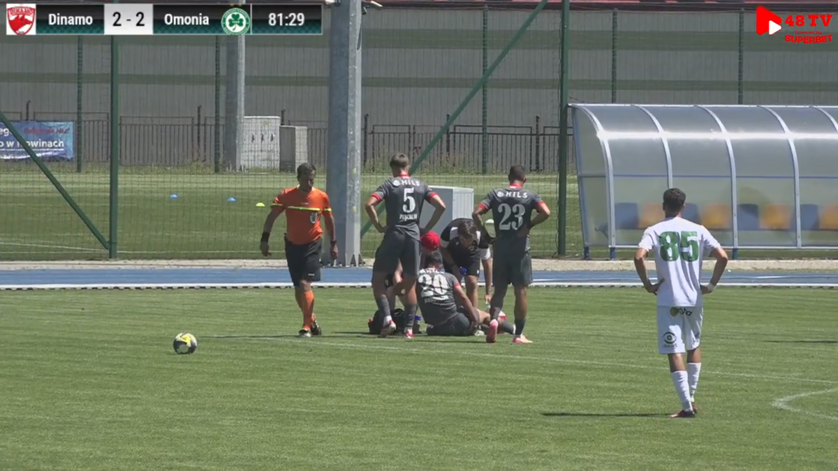Antonio Bordușanu s-a accidentat în amicalul dintre Dinamo și Omonia