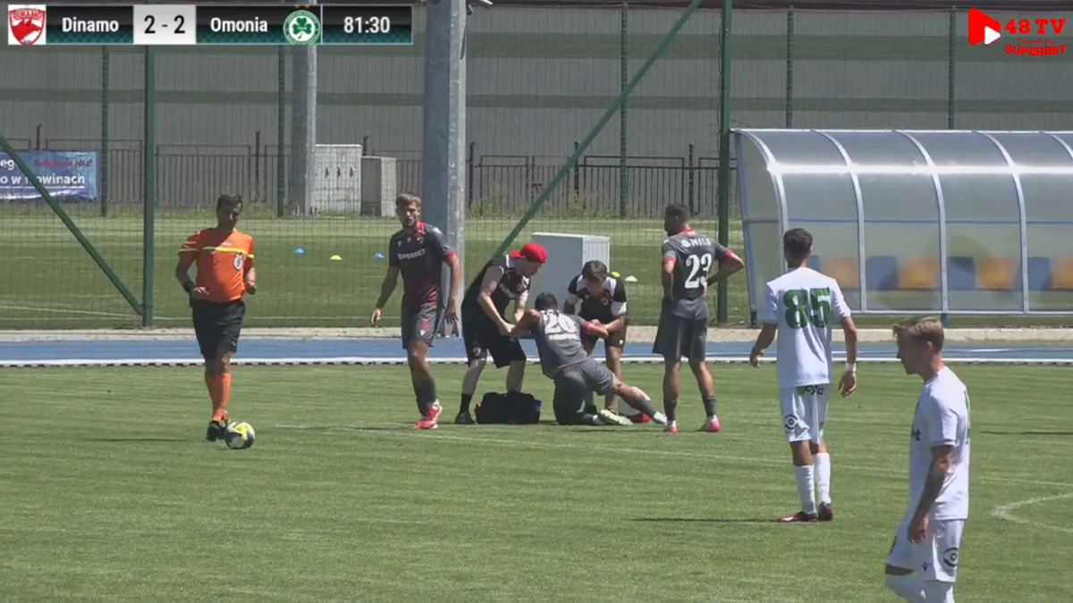 Antonio Bordușanu s-a accidentat în amicalul dintre Dinamo și Omonia