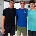 David Popovici, Dragoș Luscan și Pan Zhanle // Foto: Facebook
