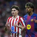 Julian Alvarez vs Lamine Yamal, într-un duel Atletico - Barcelona din Liga Campionilor 2025 - 2026 / Foto: Imago
