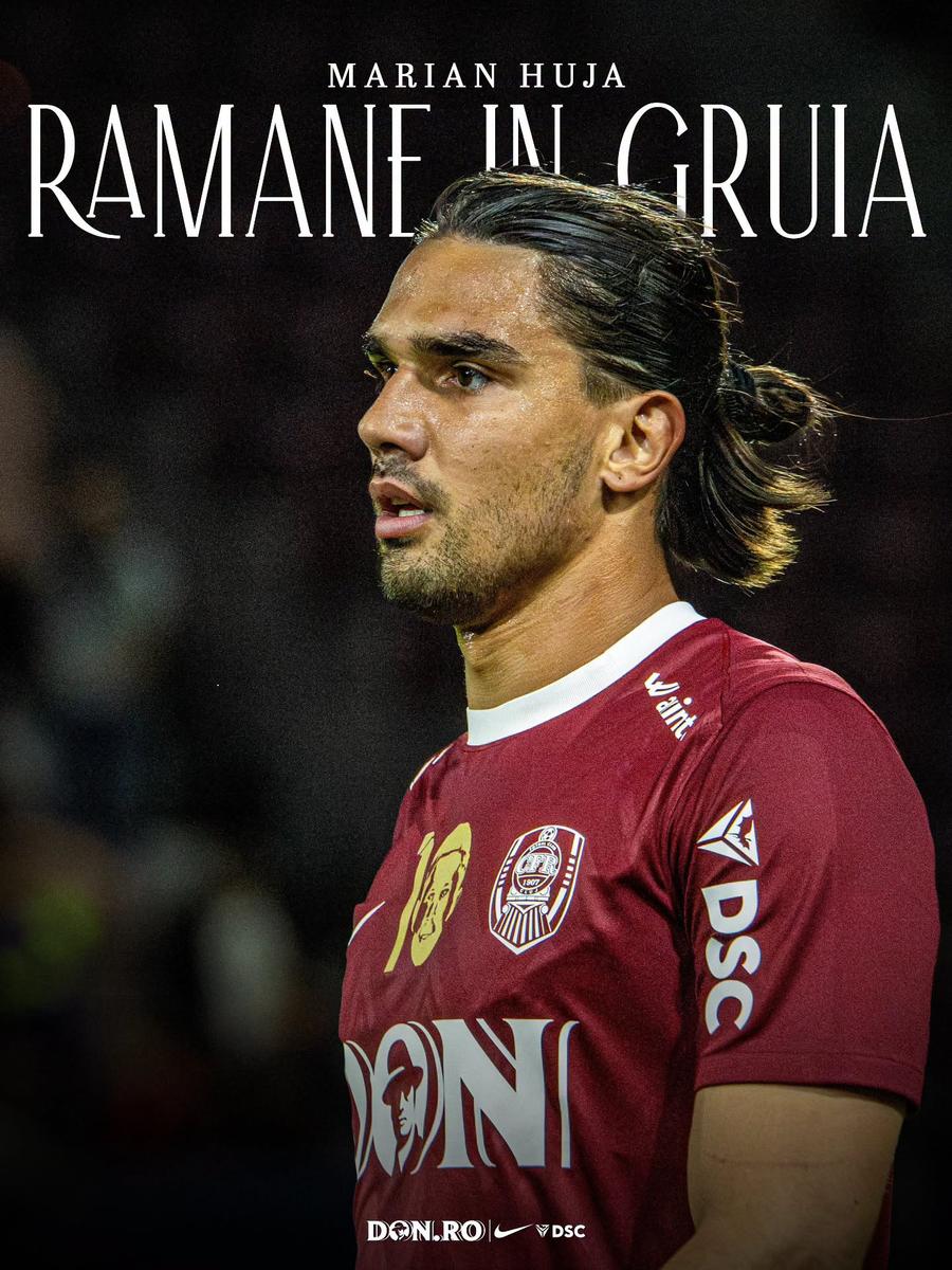 Marian Huja rămâne la CFR Cluj // foto: Facebook @Fotbal Club CFR 1907 CLUJ Nu au stat pe gânduri: CFR Cluj a activat clauza de transfer a jucătorului dorit de Rapid