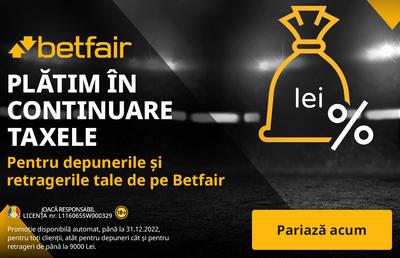 Impozitul s-a mărit, dar Betfair îți plătește toate taxele până la sfârșitul anului