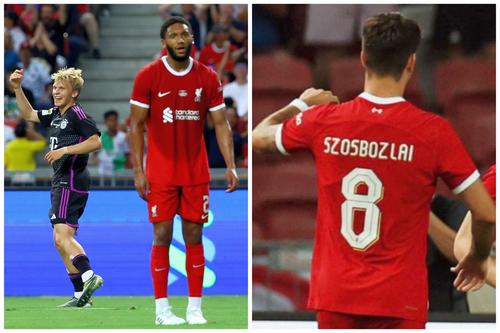 Bayern a învins-o pe Liverpool într-un meci amical disputat la Singapore // foto dreapta: Twitter @ Anfield Agenda
