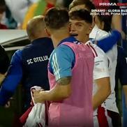 Dorinel Munteanu, nervos la finalul meciului Oțelul - Hermannstadt / FOTO: Captură TV @Prima Sport 1