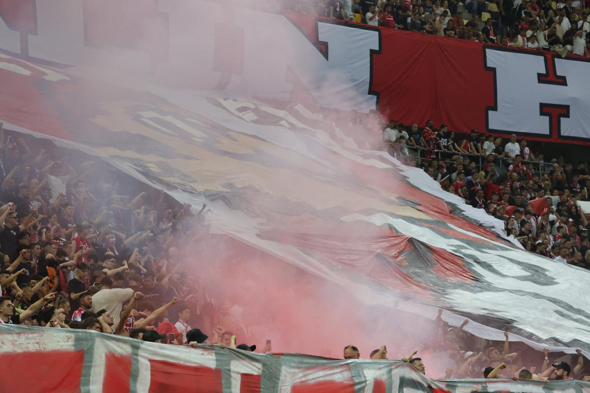 Scenografia fanilor dinamoviști la derby-ul cu FCSB / Foto: GSP