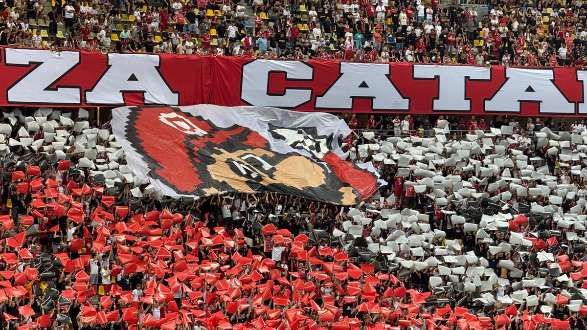 Scenografia fanilor dinamoviști la derby-ul cu FCSB / Foto: GSP