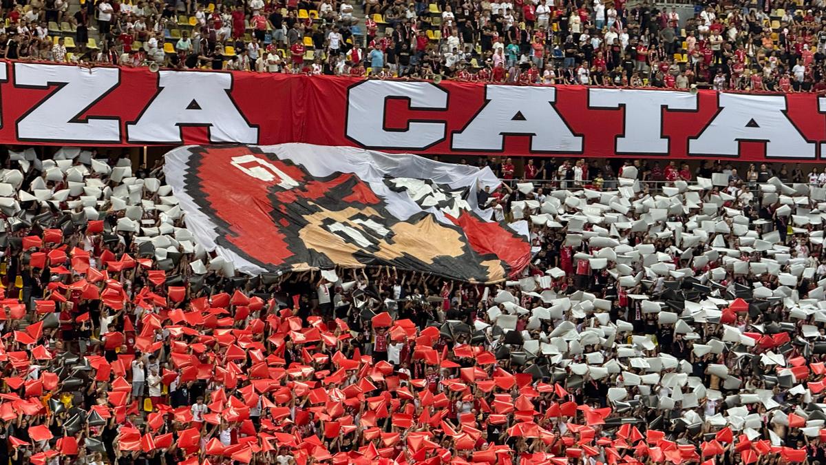 Scenografia fanilor dinamoviști la derby-ul cu FCSB / Foto: GSP