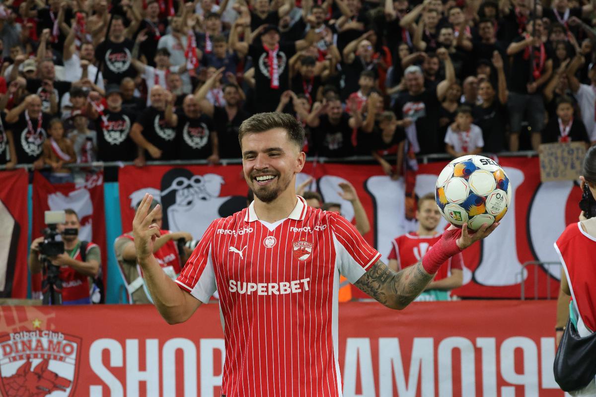 Bucuria celor de la Dinamo după victoria cu FCSB
