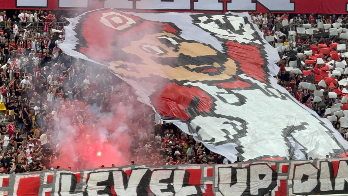 Scenografia fanilor dinamoviști la derby-ul cu FCSB / Foto: GSP