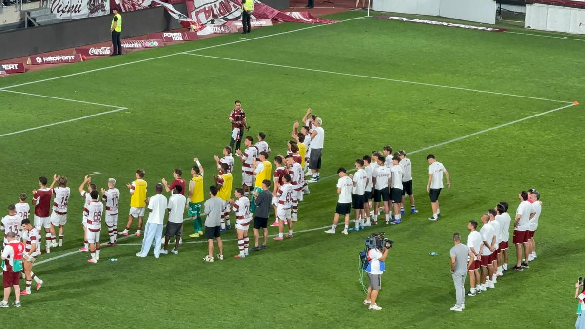Imagini la finalul meciului Rapid - CFR Cluj